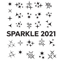 Icon star. Sparkles collection. Sparks vector icons set