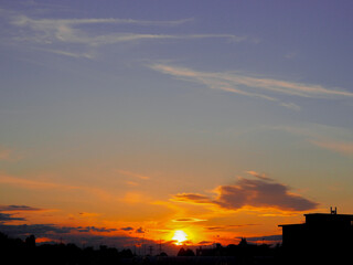 Obraz premium sunset in the city