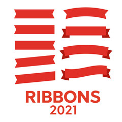 Cartoon ribbon set vector illustration. Banner ribbon vector set. Colored ribbon for decoration