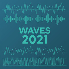 Fototapeta premium Sound wave forms. Music amplitude waveforms equalizer. Voice audio form