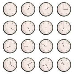 シンプルなアナログ壁掛け時計セット