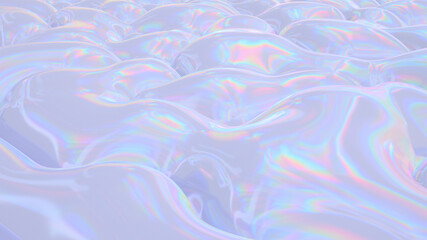 Abstract digital fabric. Sci-fi background.  Holographic neon foil. 3D illustration