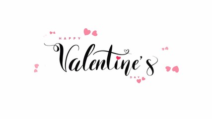 Fototapeta na wymiar Valentines day hand lettering with heart background with heart isolated On White Background