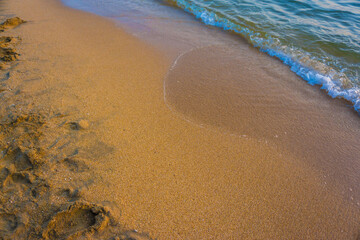 Sea wave beach sunset light