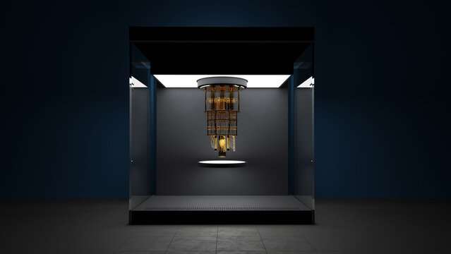 Quantencomputer in Glasvitrine