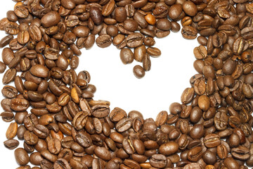 heart from coffee beans
