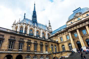 Fototapeta na wymiar Palais de Justice is located in central Paris.