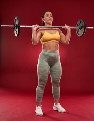 Fototapeta na wymiar Plus size woman doing fitness exercises