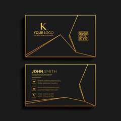 Luxury golden vector business card with logotype template. Premium letter logo with golden design. Elegant corporate identity.