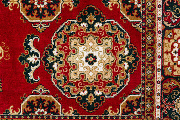 Oriental Persian Carpet Texture Background With East Patterns.