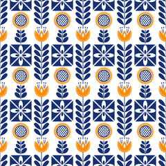 Scandinavian folk art seamless pattern. The Nordic style. Vector illustration.