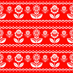Scandinavian folk art seamless pattern. The Nordic style. Vector illustration.