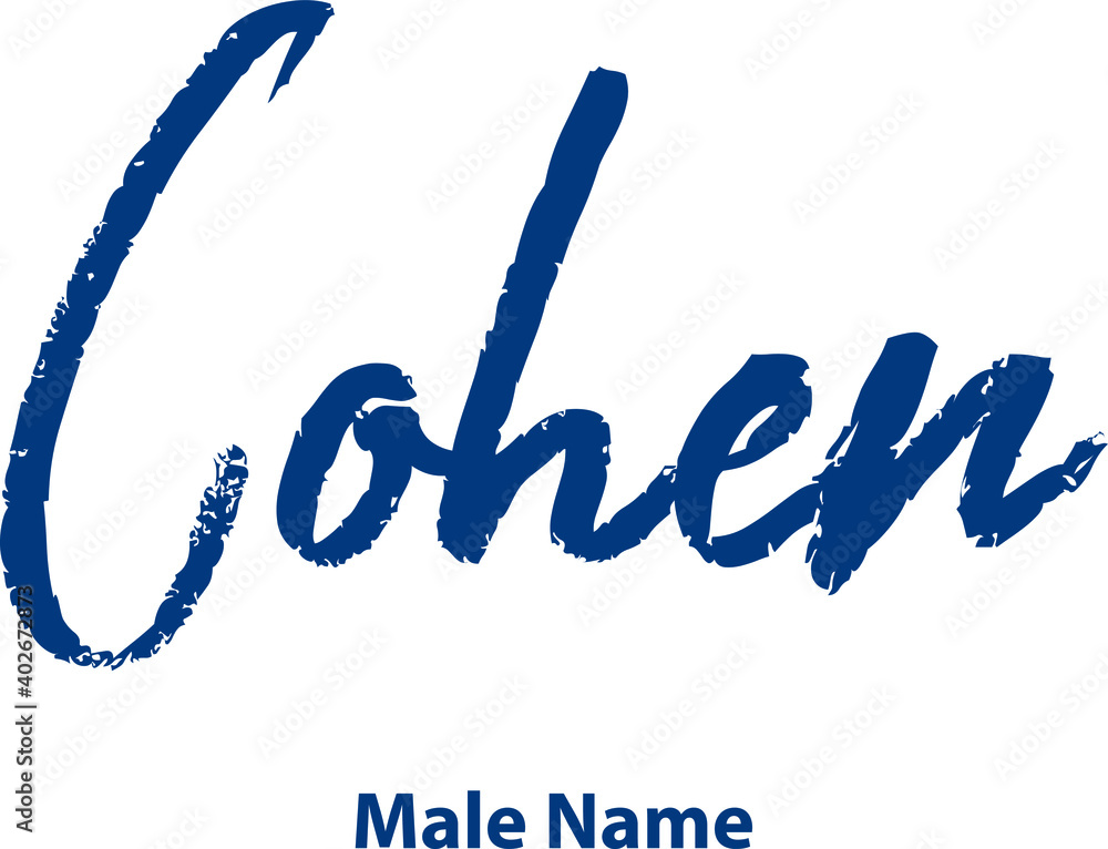 Poster cohen-male name handwritten cursive brush calligraphy blue color text - Posters