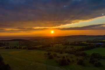 Hoherodskopf aus der Luft | Sonnenuntergang am Hoherodskopf in Hessen