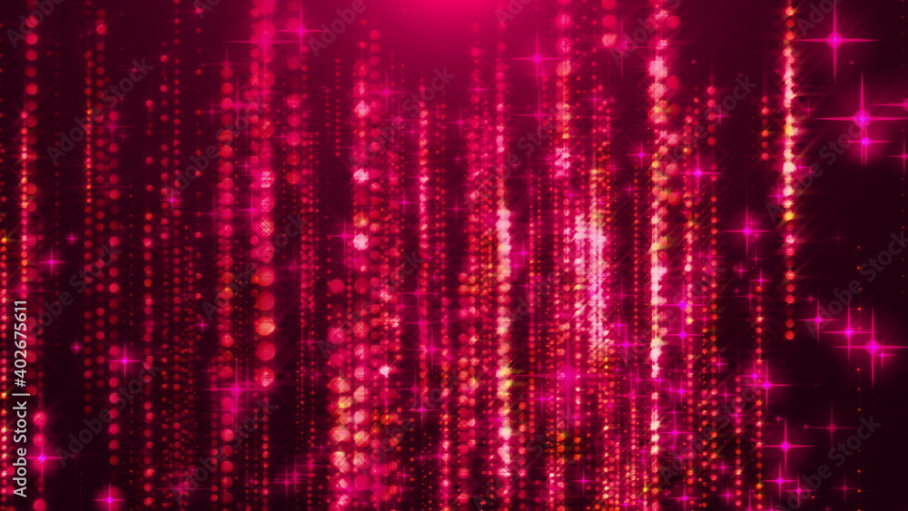 Poster 3d rendering of glam rain. computer generated beautiful modern background from stars, sparkles and g