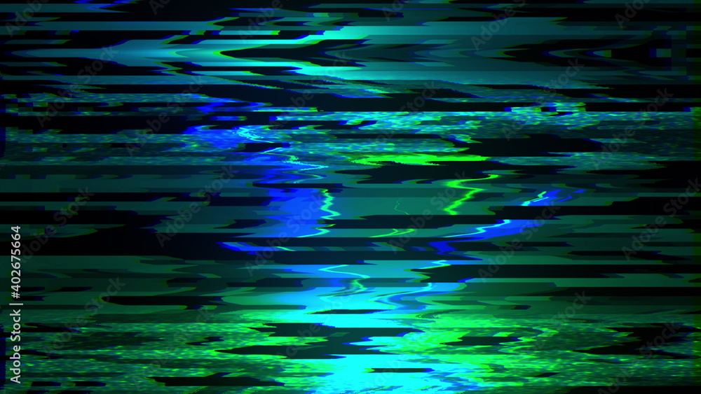 Poster glitch, pixel noise on the screen, computer generated. bad signal. video damage. 3d rendering a digi