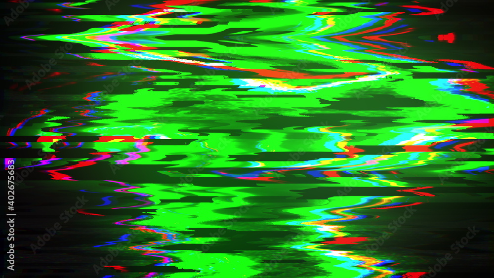 Poster glitch, pixel noise on the screen, computer generated. bad signal. video damage. 3d rendering a digi