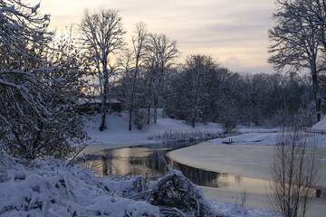 winter landscape with river