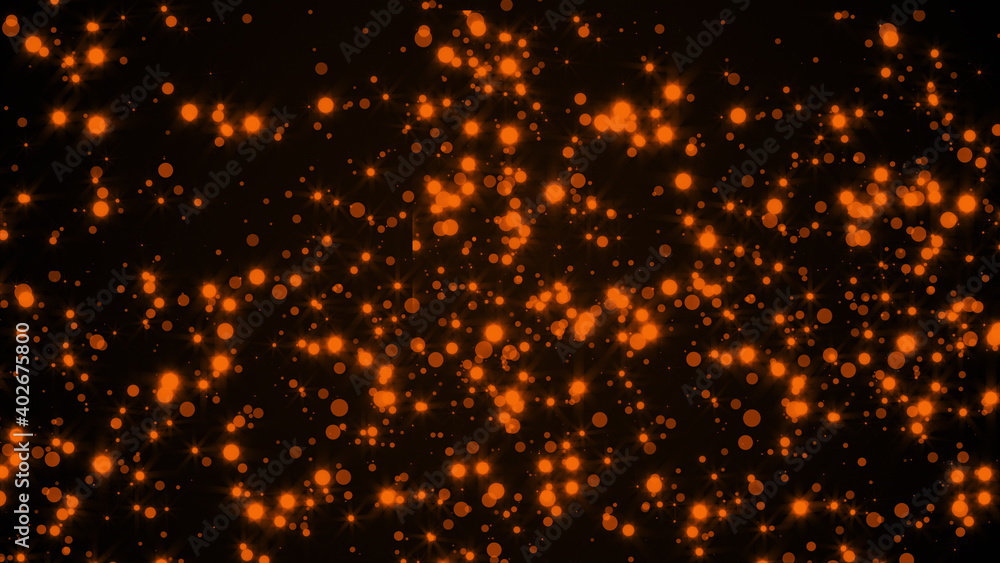 Poster abstract bright glitter particles in space, computer generated abstract background, 3d rendering bac