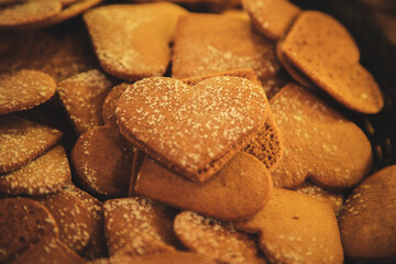 brown christmas gingerbread cookies with sugar
