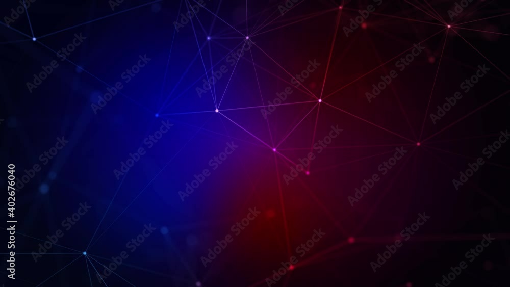 Aufkleber moving dots and lines transform. network connection structure. 3d network concept.