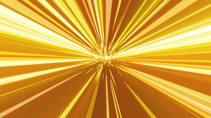 Computer generated abstract backdrop from many golden rays and particles, 3D rendering