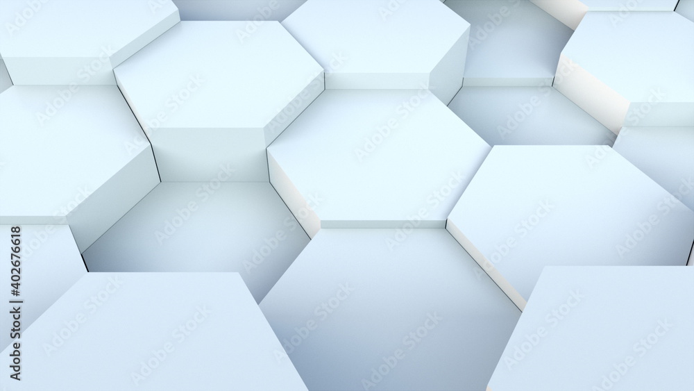 Poster 3d rendering of honeycomb background. computer generated abstract geometric design.