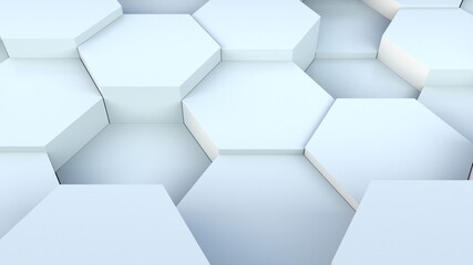 3d rendering of honeycomb background. Computer generated abstract geometric design.