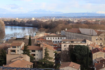 Vue d'ensemble de Avignon, vue sur les toîts, ville de Avignon, département du Vaucluse, France