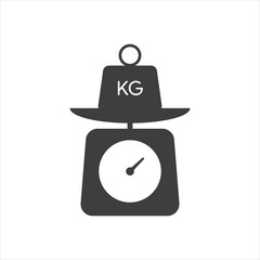 Vector kitchen scales icons on white background