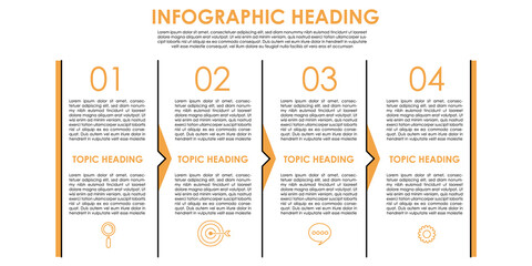 Four option infographic template on yellow-black theme for smart business presentation