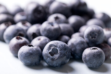 blueberries on white background