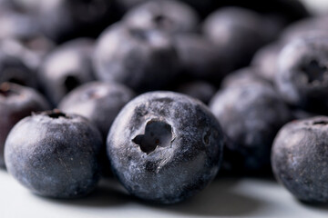 blueberries on white background