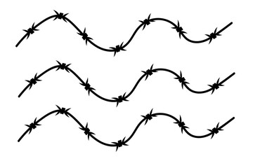 Vector barbed fence wire illustration