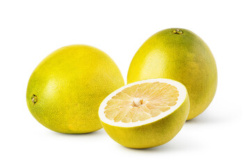 Pomelo fruit on white background