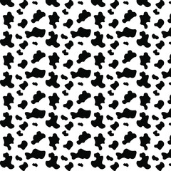 Seamless cow pattern black and white  for wallpaper, faric, textile, card. Animal skin template. Abstract background texture. Vector illustration.