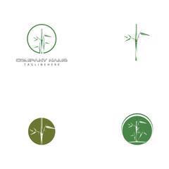 Obraz premium Set Bamboo Logo Template vector icon illustration design