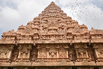 Foto op Canvas Pyramide du temple de Gangakondacholapuram, Inde du Sud © JFBRUNEAU