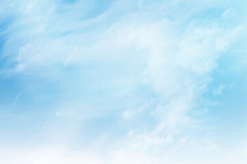 Blue sky with white cloud. The summer heaven is colorful clearing day Good weather and beautiful nature in the morning.