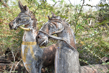 Chevaux votifs en Inde du Sud