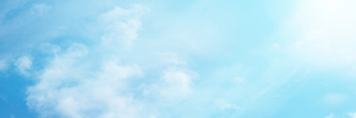 Blue sky with white cloud. The summer heaven is colorful clearing day Good weather and beautiful nature in the morning.