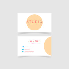 minimalism and clean business card template. color pastels composition. contact card for company. vector illustration.