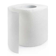 Toilet paper roll, isolated on white background