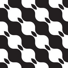 Flower wave pattern black and white,vector abstract for fabric and wallpaper background
