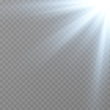 Vector blue glow. Magic glow, blue light, rays, blue flash png. Spark, star png. Vector image.
