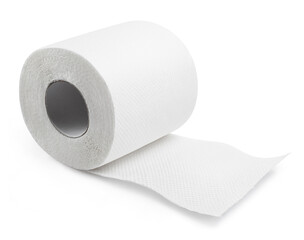 Toilet paper roll, isolated on white background