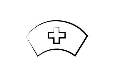 Nurse cap and icon. Vector illustration