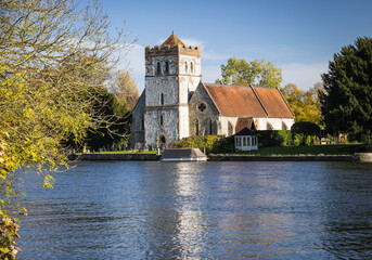 Fototapeta na wymiar All Saints Church, Bisham, on the River Thames, England
