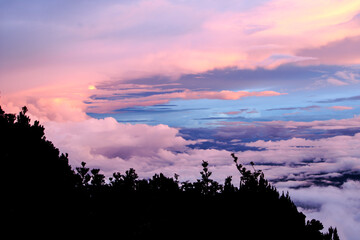 sunset in the mountains