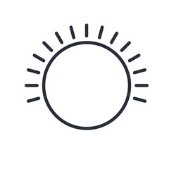 Sun, abstraction.Sunset. Design element. Vector icon isolated on white background.